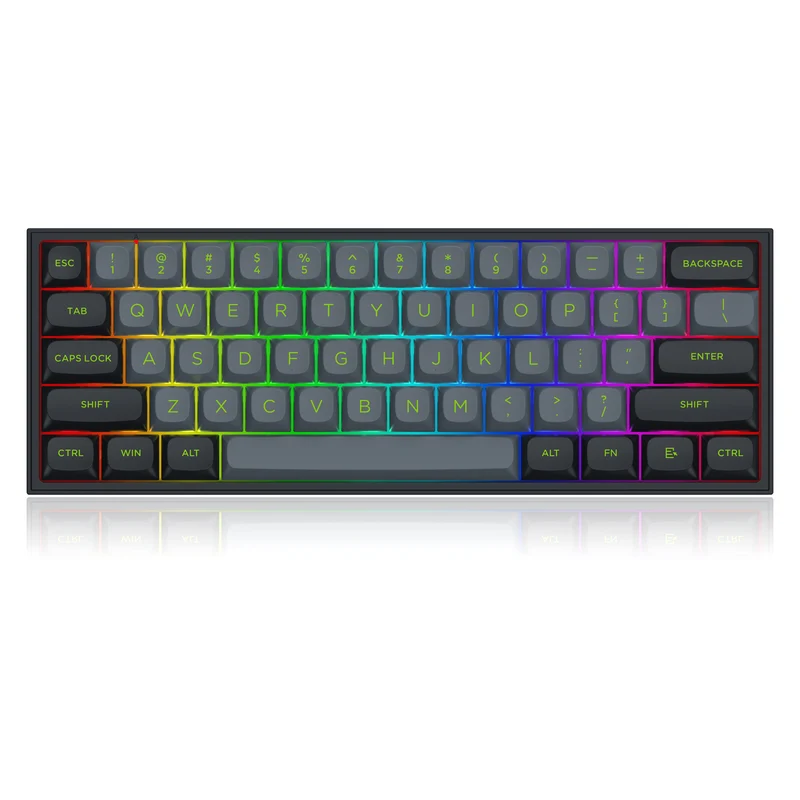 Redragon Fizz RGB Wired Mechanical Gaming Keyboard - Dust Proof Red Switch (Grey/Black) (K617GB-RGB)
