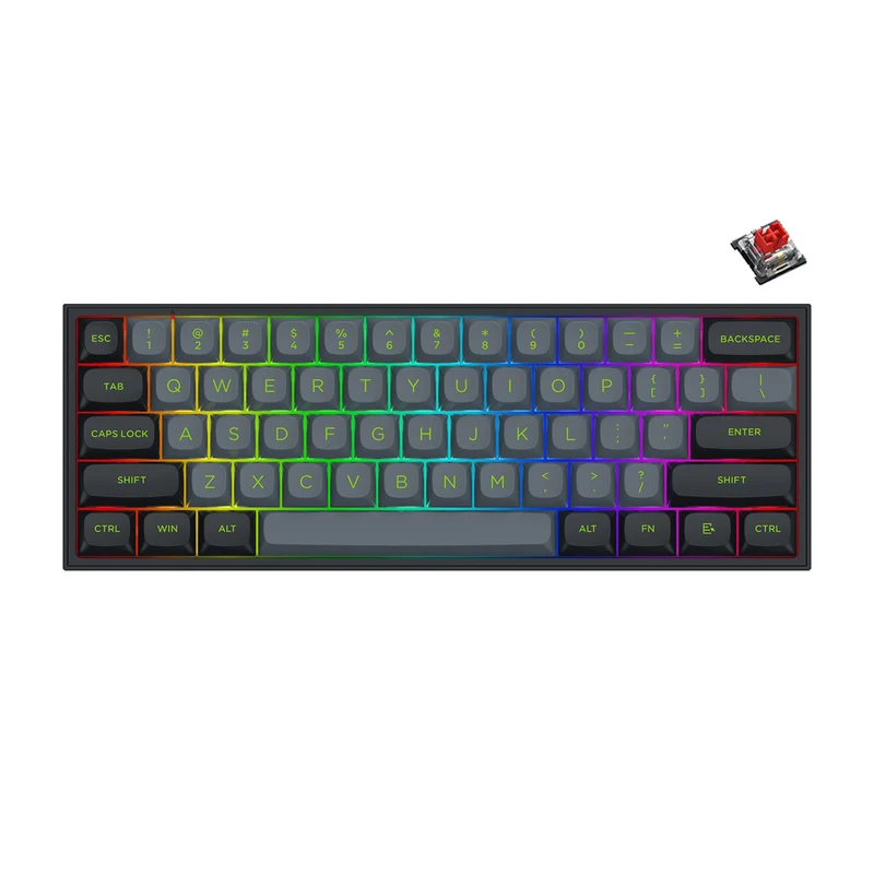 Redragon Fizz RGB Wired Mechanical Gaming Keyboard - Dust Proof Red Switch (Grey/Black) (K617GB-RGB)