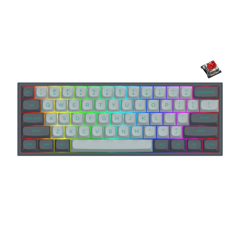 Redragon Fizz RGB Wired Mechanical Gaming Keyboard - Dust Proof Red Switch (Gradient Grey) (K617GG-RGB)