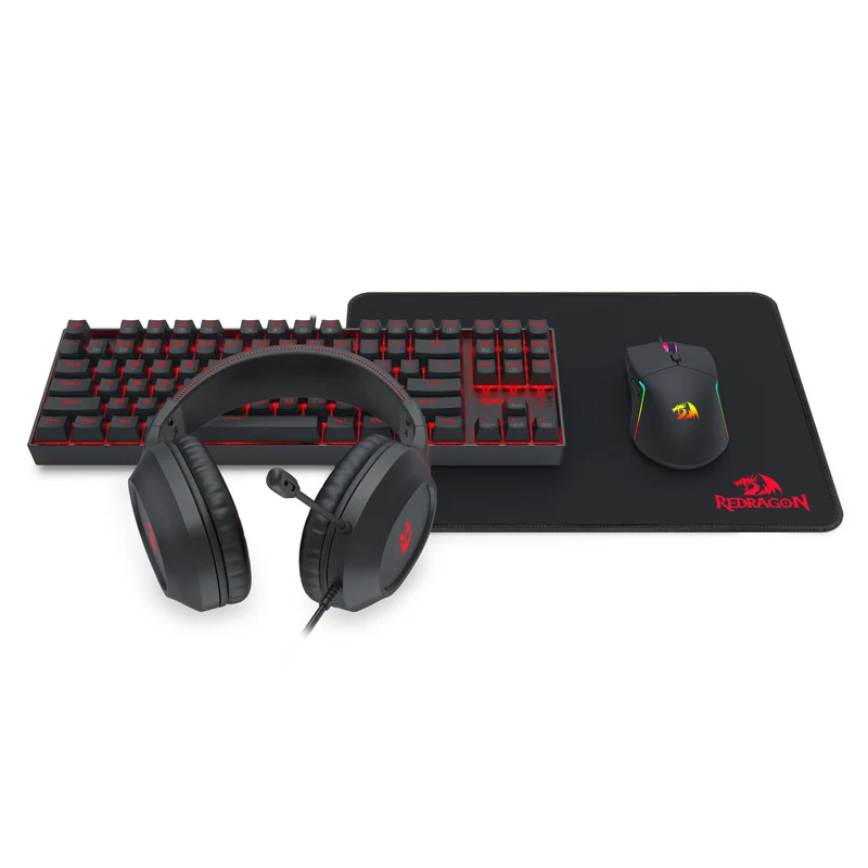 Redragon K552-BB-3 Keyboard/Headset/Mouse/Mouse Pad 4-in-1 Combo