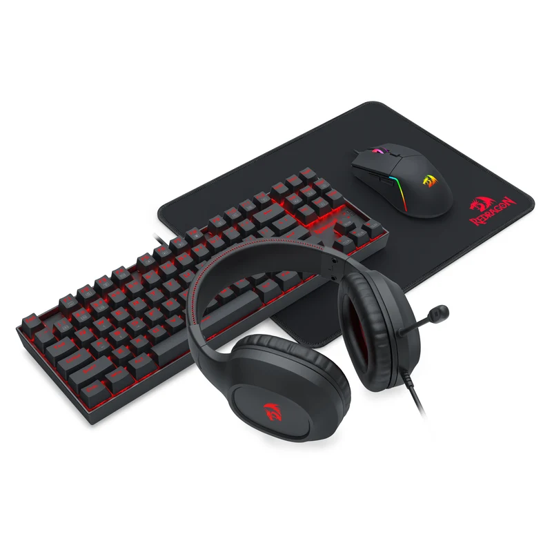 Redragon K552-BB-3 Keyboard/Headset/Mouse/Mouse Pad 4-in-1 Combo