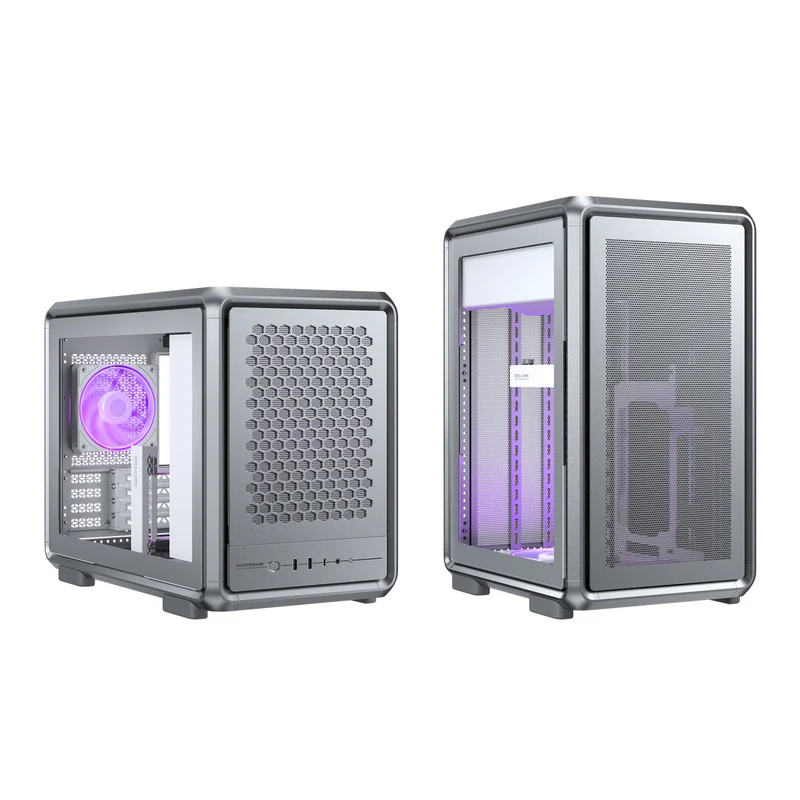 Cooler Master MasterFrame 400 Mesh Mid-Tower Premium Open-Frame Micro-ATX Case (Black, Silver)