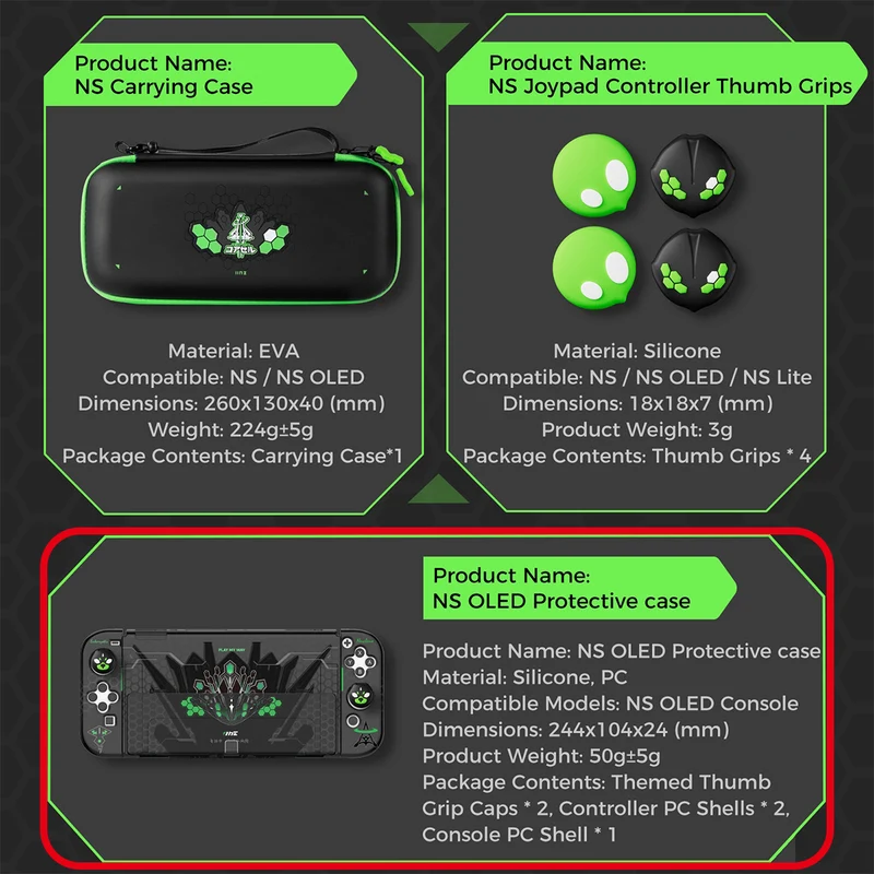 IINE PC Protective Case Set for Nintendo Switch OLED (Jormungandr) (L1240)