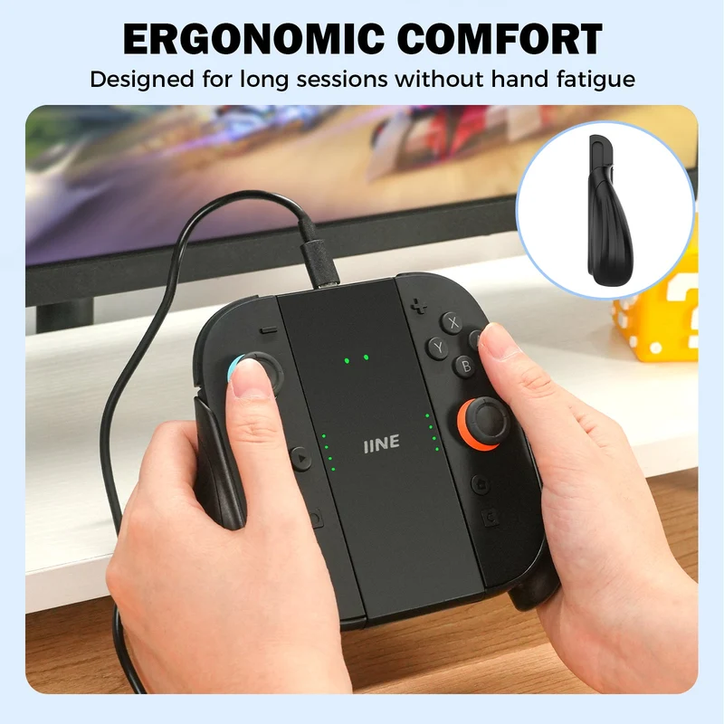 IINE Charging Grip with Remappable Buttons for Nintendo Switch 2 (Black) (L1219)