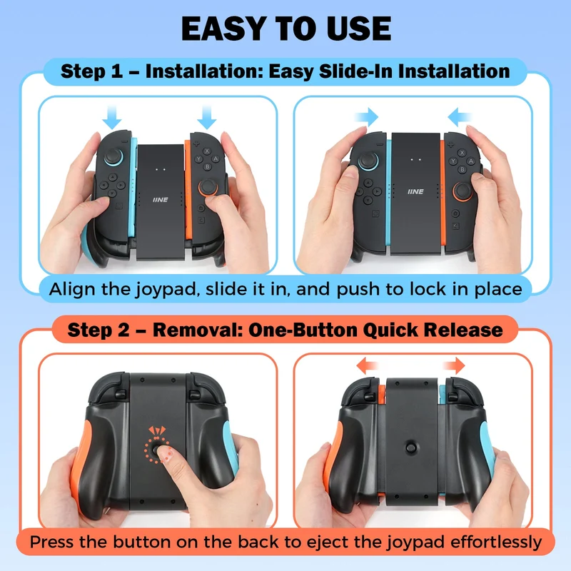IINE Charging Grip with Remappable Buttons for Nintendo Switch 2 (Black) (L1219)