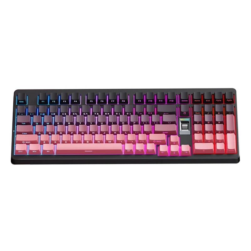 MCHOSE G98 V2 RGB Tri-Mode Hot-Swappable Mechanical Keyboard (Black/Pink) (Snow Tiger Switch)