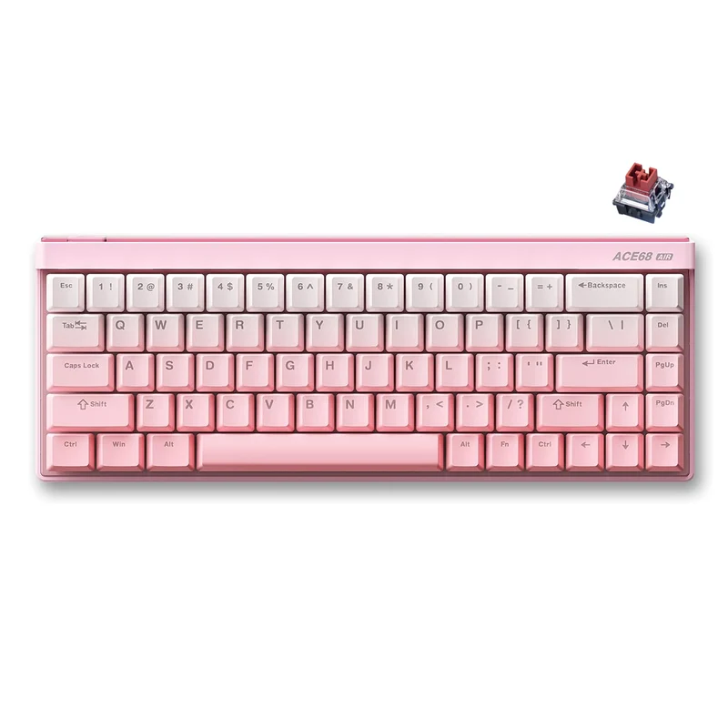 MCHOSE Ace 68 Air Esports Edition RGB Hot-Swappable Gaming Keyboard (Peach Gradient Pink) (Fire Shadow Switch)