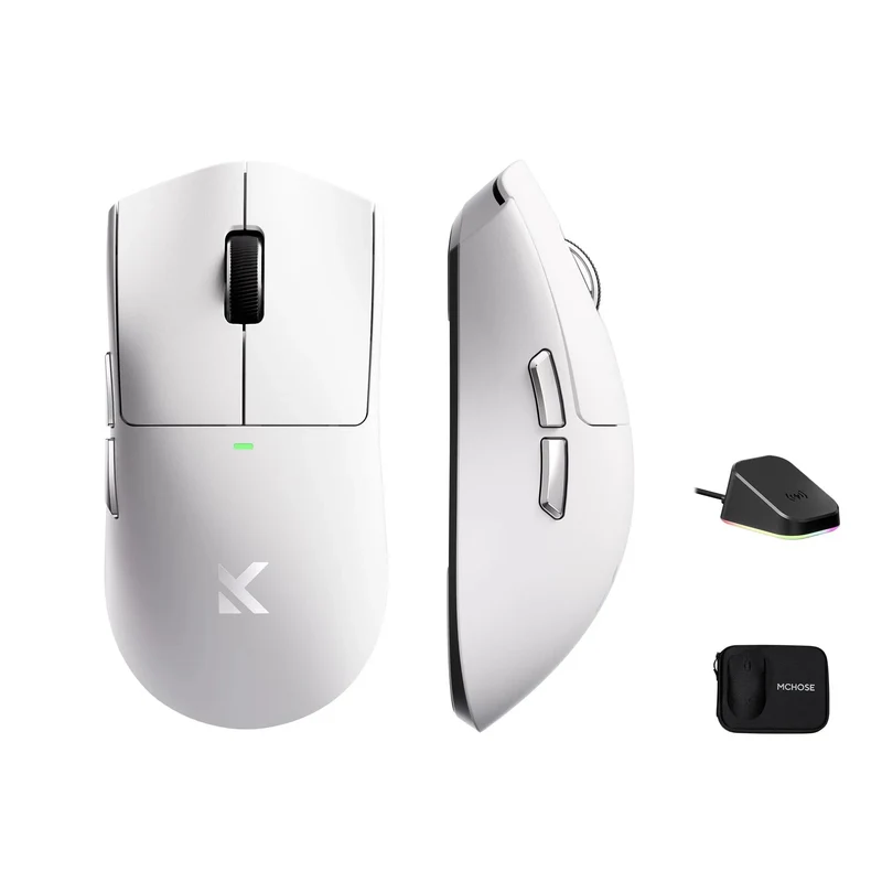 MCHOSE K7 Ultra Lightweight Wireless Gaming Mouse (Black, White)