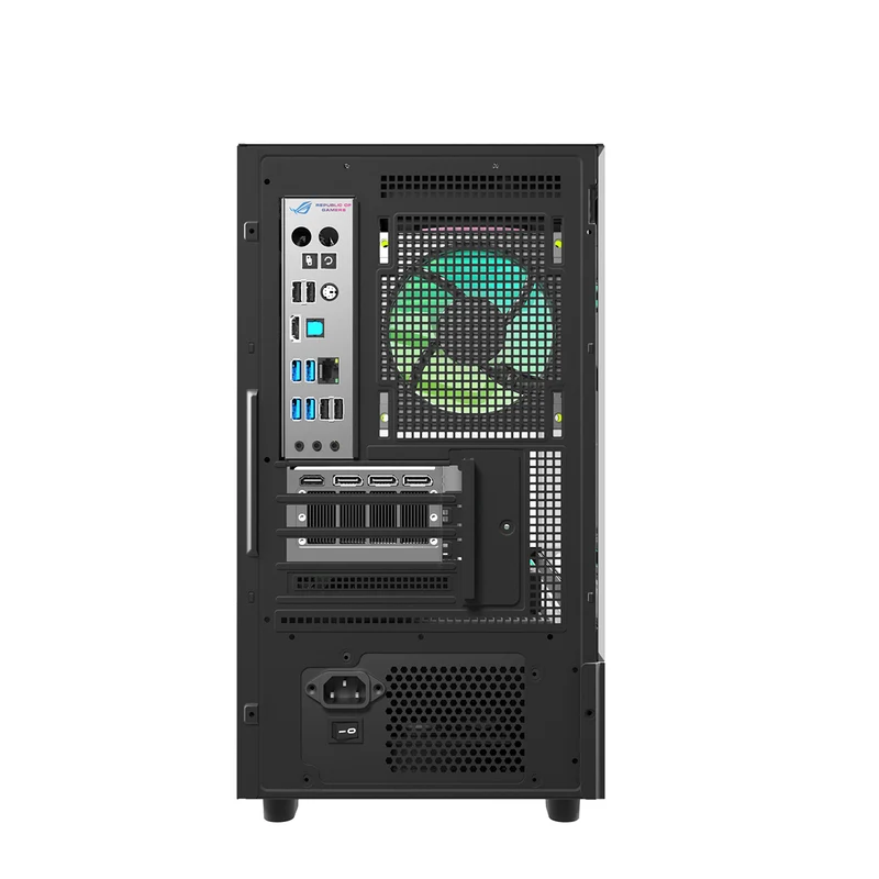 DarkFlash DS950MV M-ATX Glass PC Case with 6" IPS Customizable Display (Black, White)