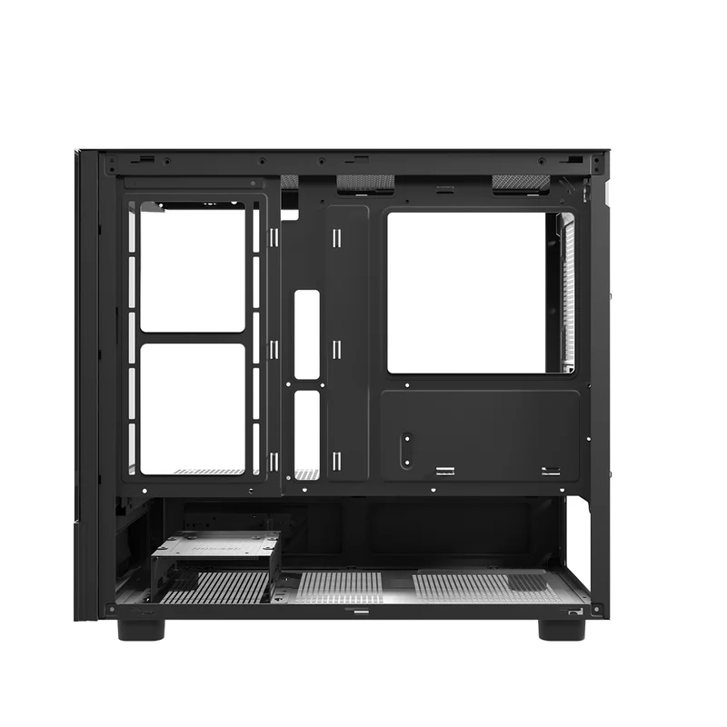 DarkFlash DS950MV M-ATX Glass PC Case with 6" IPS Customizable Display (Black, White)