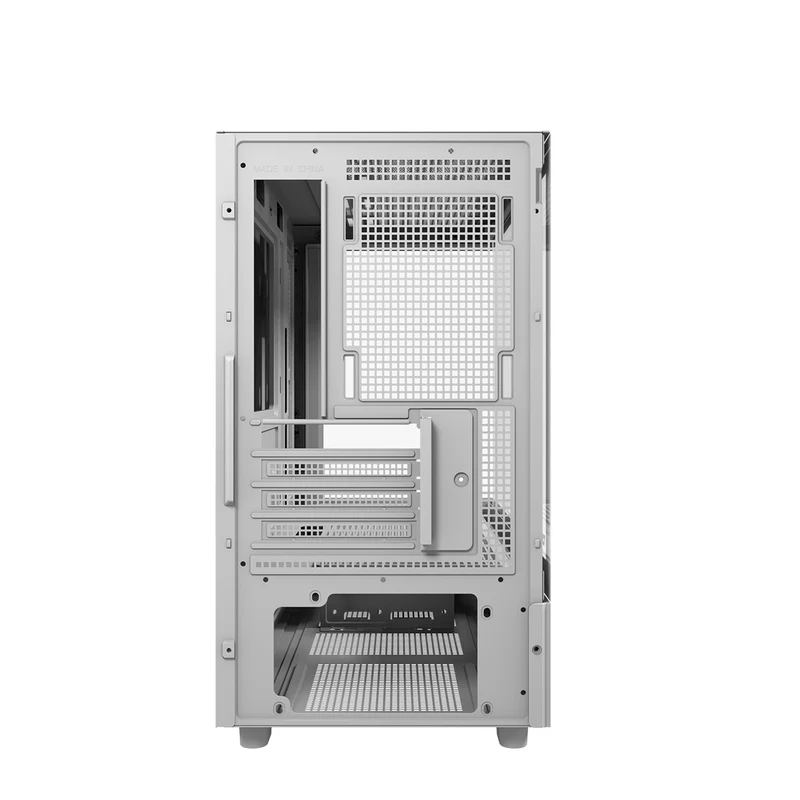 DarkFlash DS950MV M-ATX Glass PC Case with 6" IPS Customizable Display (Black, White)