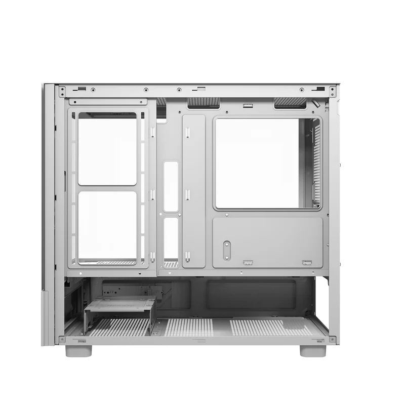 DarkFlash DS950MV M-ATX Glass PC Case with 6" IPS Customizable Display (Black, White)