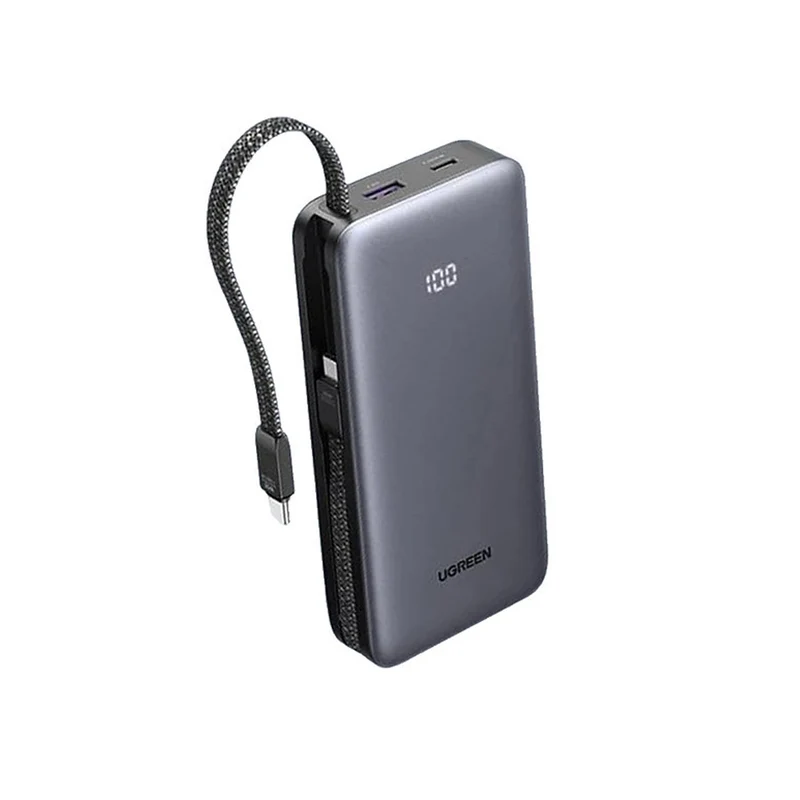 Ugreen 20000mAh 30W Power Bank with Built-in Cable (PB528/55985B)