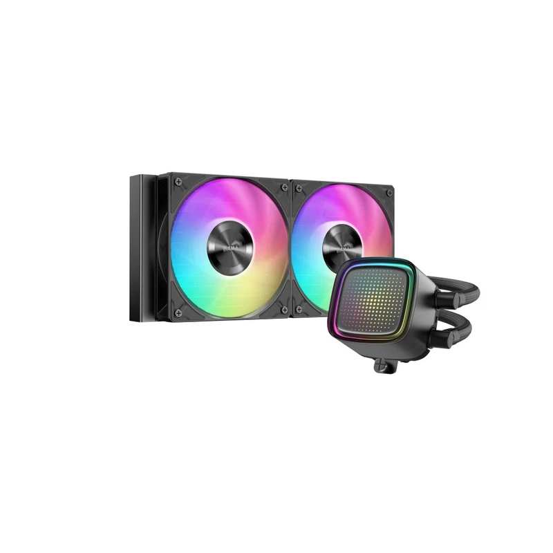 Sama L50 240mm AIO ARGB Liquid CPU Cooler with Dot-Matrix Infinity Mirror Effect (Black, White) (L50-BKWAYX02-G, L50-WHWAYX02-G)