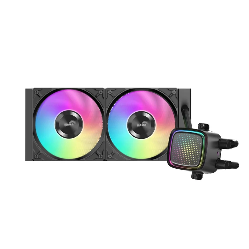 Sama L50 240mm AIO ARGB Liquid CPU Cooler with Dot-Matrix Infinity Mirror Effect (Black, White) (L50-BKWAYX02-G, L50-WHWAYX02-G)