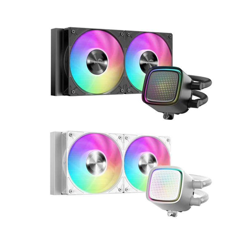 Sama L50 240mm AIO ARGB Liquid CPU Cooler with Dot-Matrix Infinity Mirror Effect (Black, White) (L50-BKWAYX02-G, L50-WHWAYX02-G)