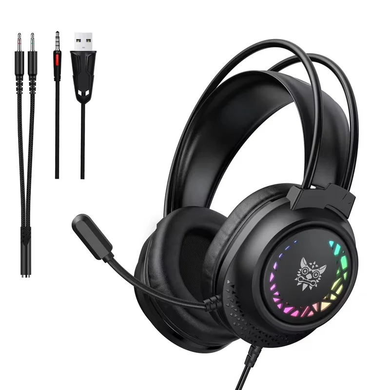 Onikuma X92 RGB Gaming Headphone with Noise-Cancelling Microphone (Black)