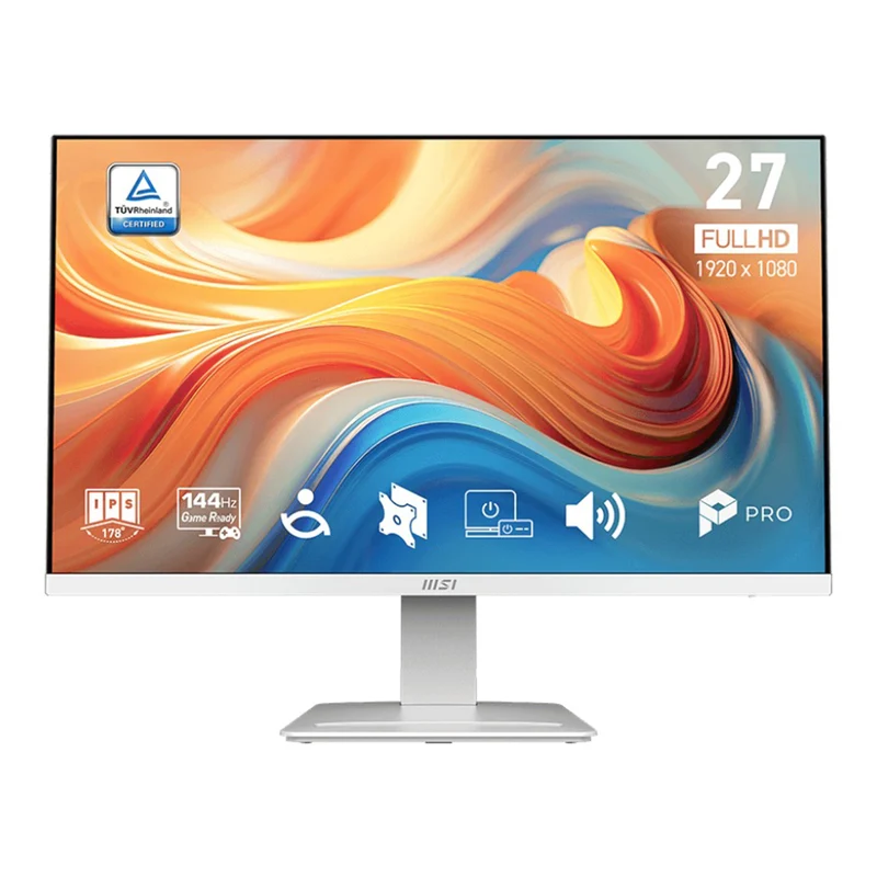 MSI Pro MP273W E14A 27" FHD (1920x1080) 144Hz 1ms MPRT/4ms GTG IPS Business & Productivity Monitor with Tilt Adjustment (White)