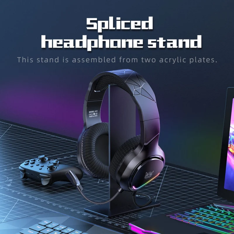 Onikuma TZ5008 5-in-1 RGB Keyboard / Mouse / Headset / Mousepad / Headset Stand Gaming Combo (Black)