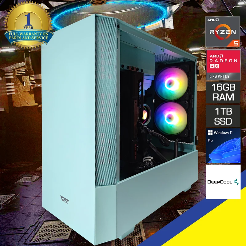 Sigma DLV22 Neo Mint Desktop Gaming PC | AMD Ryzen 5 8400F | 16GB RAM | 1TB SSD | RX 9060 XT | Windows 11 Pro