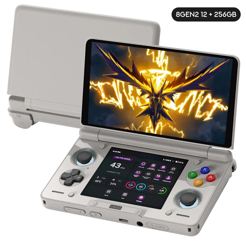 AYN Thor Pro Qualcomm Snapdragon CPU 6" AMOLED Touch Screen (1080x1920) 120Hz + 3.92" AMOLED Touch Display (1080x1240) 60Hz 8Gen2 12GB RAM + 256GB SSD Android 13 Gaming Handheld (Rainbow)