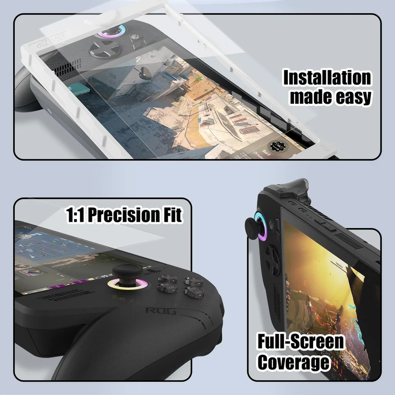 Skull & Co. Tempered Glass Screen Protector 9H Hardness / 0.26mm Ultra Thin with EZ-Align Frame 2-Pack for ROG Xbox Ally X / ROG Xbox Ally (XBSP2-P-G)