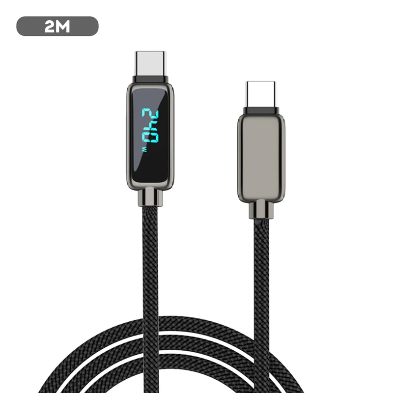 Vyvylabs ThunderBird Smart Charge 240W Display Cable Type-C to Type-C (1M, 2M) (Black) (VCLNCC1-BK-PP, VCLNCC2-BK-PP)