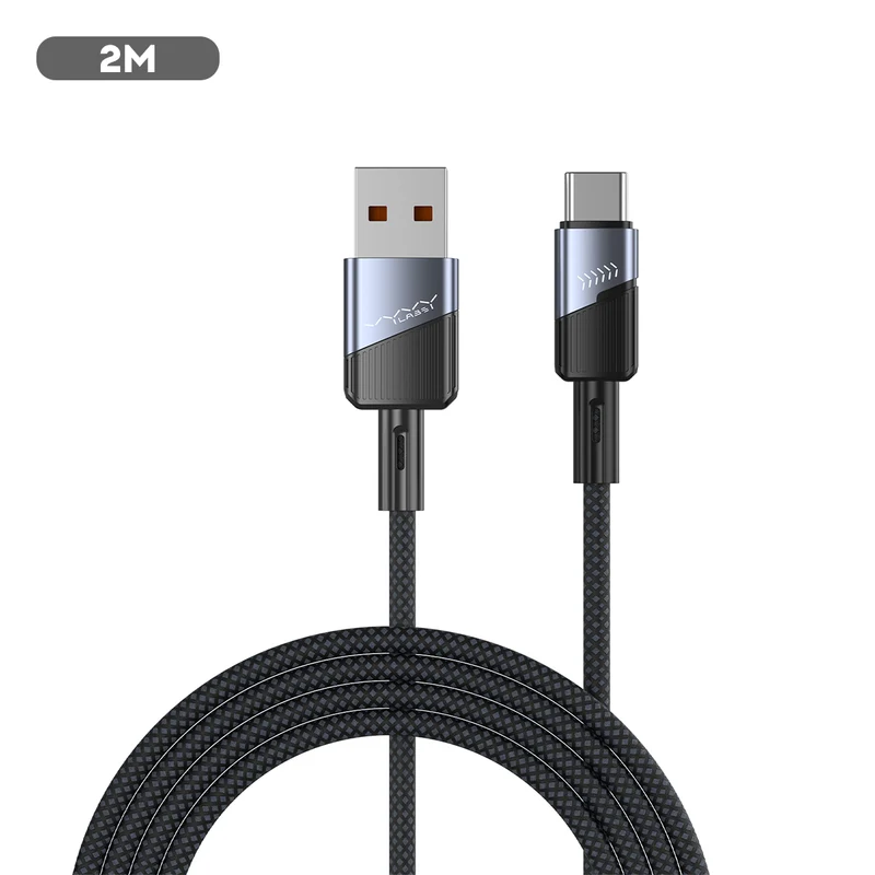 Vyvylabs Superb Series Fast Charging Cable USB to Type-C 3A 2M (Dark Grey) (VCJLUC2-GY)