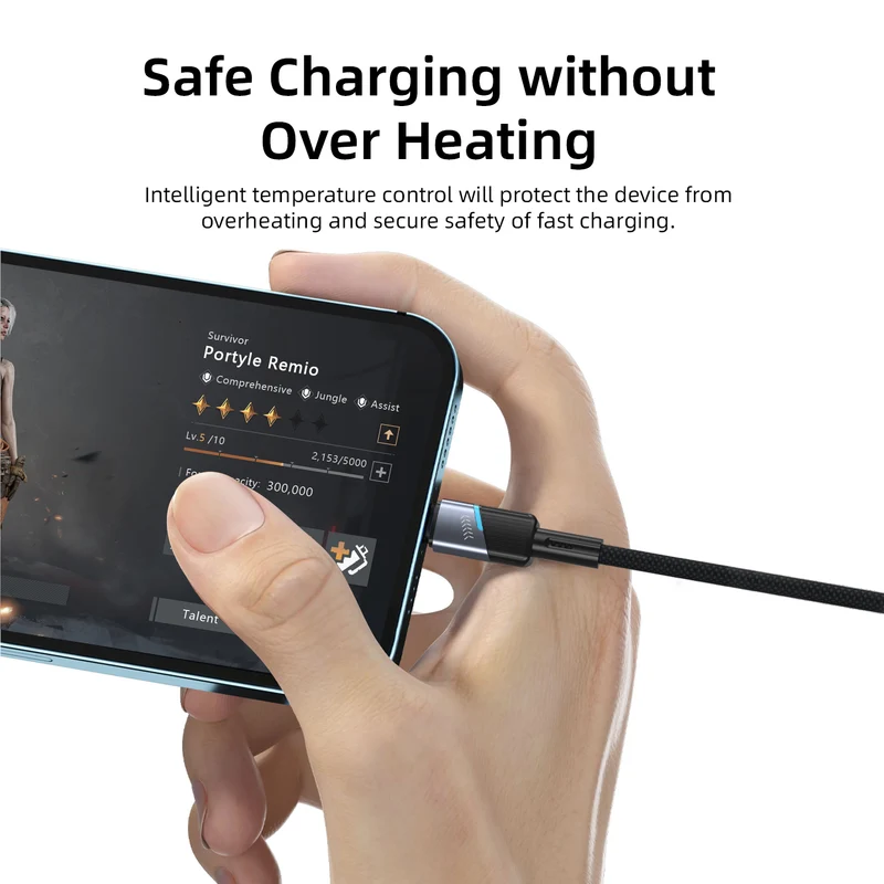 Vyvylabs Superb Series Fast Charging Cable USB to Type-C 3A 2M (Dark Grey) (VCJLUC2-GY)