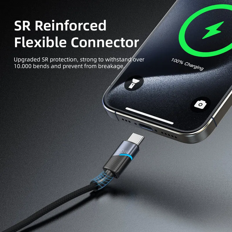 Vyvylabs Superb Series Fast Charging Cable Type-C to Type-C 100W 2M (Dark Grey) (VCJLCC101-GY)