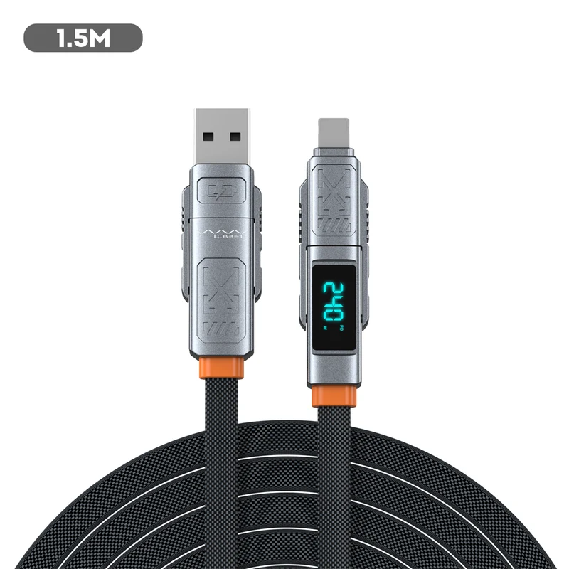 Vyvylabs Stellar 4-in-1 Fast Charging Cable 240W USB to C+L / Type-C to C+L 1.5M (Dark Grey) (VCXQ-DGY)
