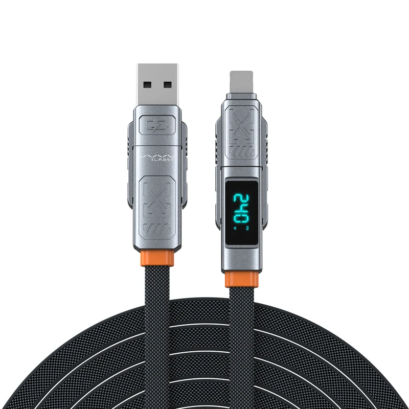 Vyvylabs Stellar 4-in-1 Fast Charging Cable 240W USB to C+L / Type-C to C+L 1.5M (Dark Grey) (VCXQ-DGY)