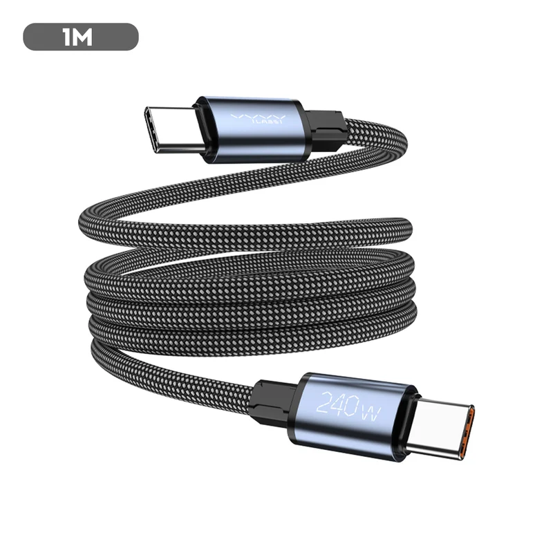 Vyvylabs NeoMag Stowable Rapid-Charging Cable Type-C to Type-C 240W 1M (Black) (VCNMCC1-BK)