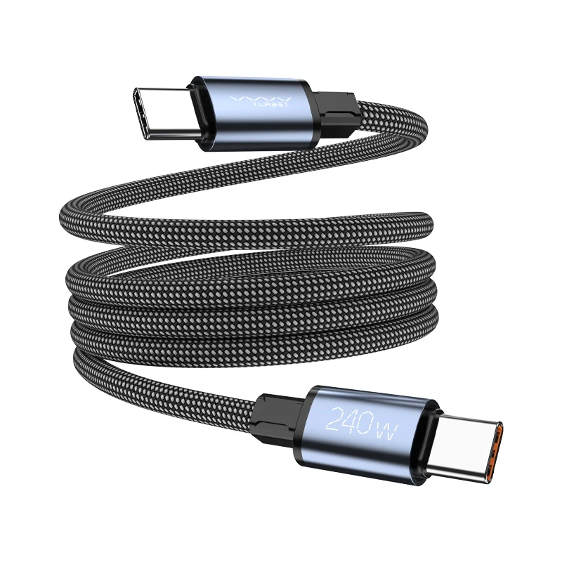 Vyvylabs NeoMag Stowable Rapid-Charging Cable Type-C to Type-C 240W 1M (Black) (VCNMCC1-BK)