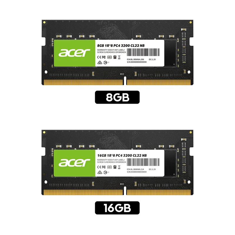 Acer SD100 3200MHz CL22 DDR4 SODIMM (8GB, 16GB)