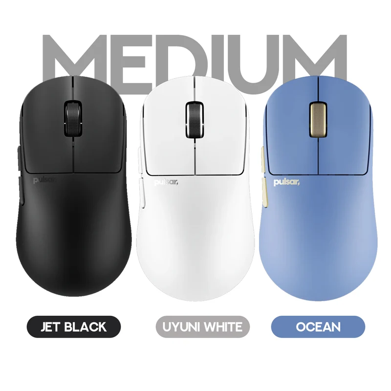 Pulsar X2N CrazyLight 8K Polling Rate eSports Gaming Mouse Size 2 (Jet Black, Uyuni White, Ocean)