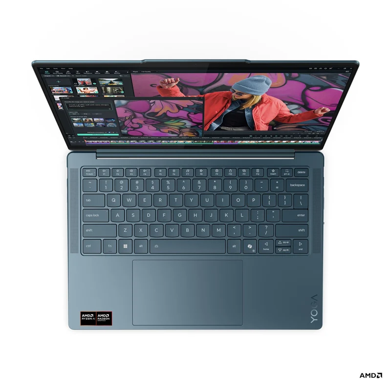 Lenovo Yoga Slim 7 14AKP10 83JY007JPH Copilot+ PC Laptop (Tidal Teal) | 14" 2.8K WQXGA+ (2880x1800) OLED 120Hz | Ryzen AI 7 350 | 16GB RAM | 1TB SSD | AMD Radeon 860M Graphics | Windows 11 Home | MS Office Home 2024 + MS 365 Basic + Yoga Sleeve