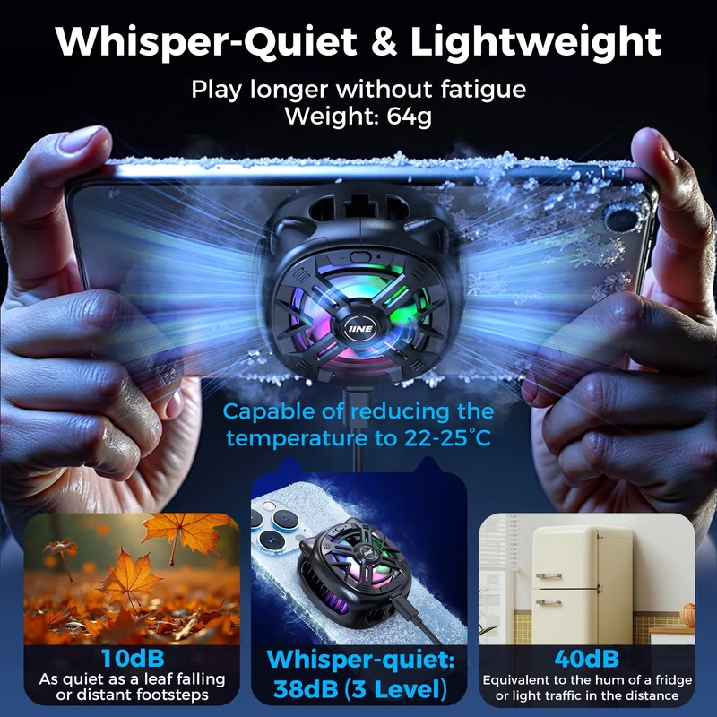 IINE Chill Meow Magnetic RGB Cooling Fan (Black, Silver) (L1060, L1059)