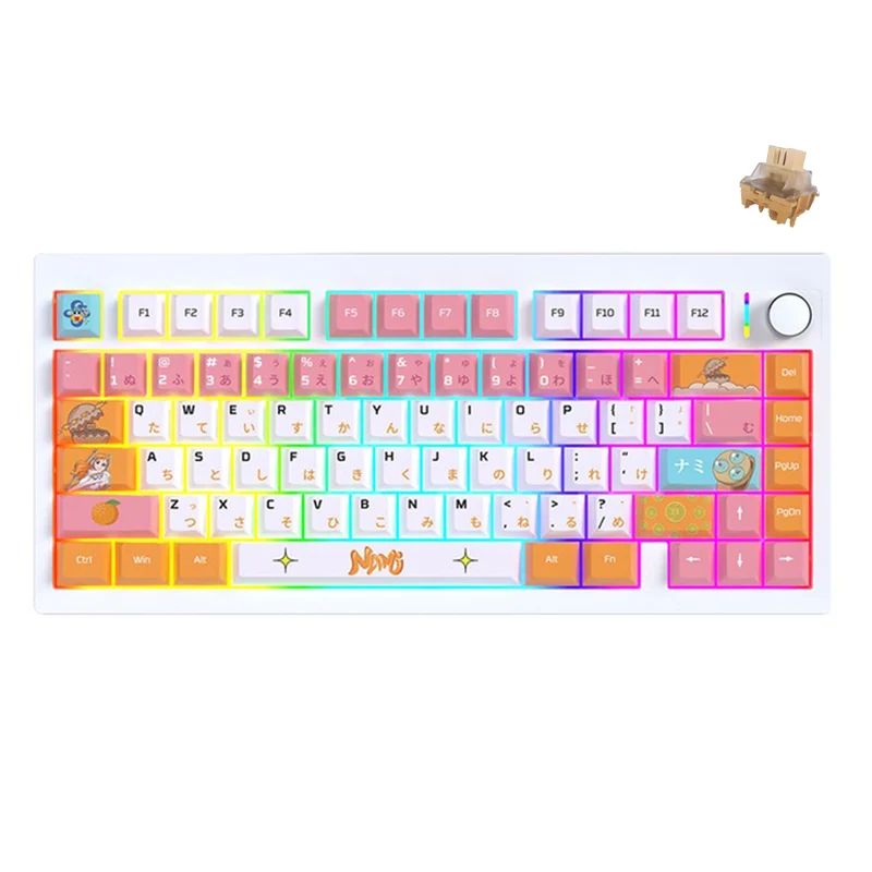 Fantech x One Piece MK921 Maxfit8 Tri-Mode Hot-Swappable Wireless Mechanical Keyboard (Brown Tactile Switch) (Nami)