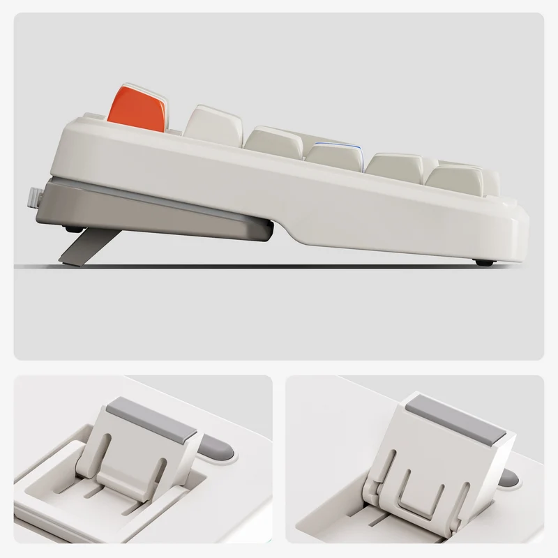 MCHOSE K99 V2 RGB Tri-Mode Hot-Swappable Mechanical Keyboard (Retro White) (Icy Creamsicle Switch)