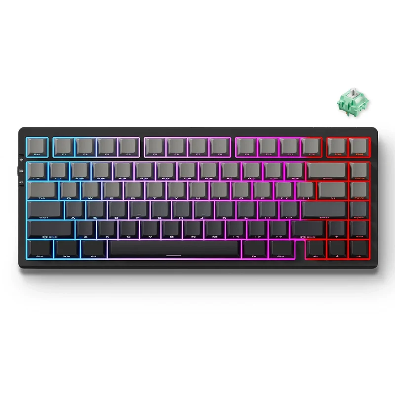 MCHOSE G75 Pro RGB Tri-Mode Hot-Swappable Mechanical Keyboard (Black) (Cabbage Tofu Switch)