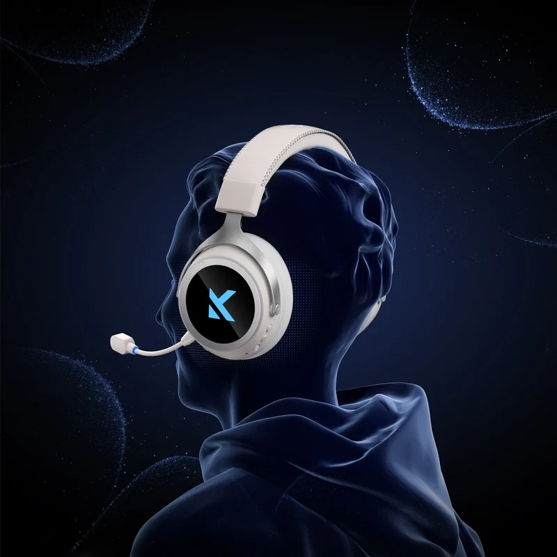 MCHOSE X9 RGB Wireless Gaming Headset (Black, White)
