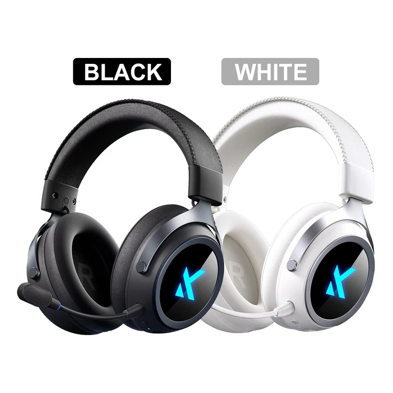 MCHOSE X9 RGB Wireless Gaming Headset (Black, White)