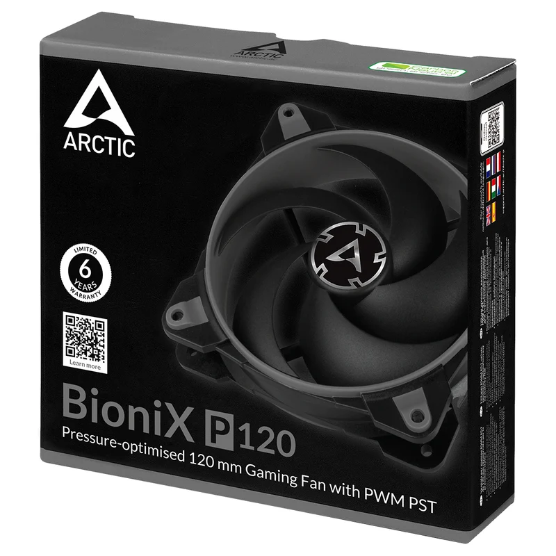 Arctic BioniX P120 120mm PWM Fan with Cable Splitter (Black/Grey) (ACFAN00168A)