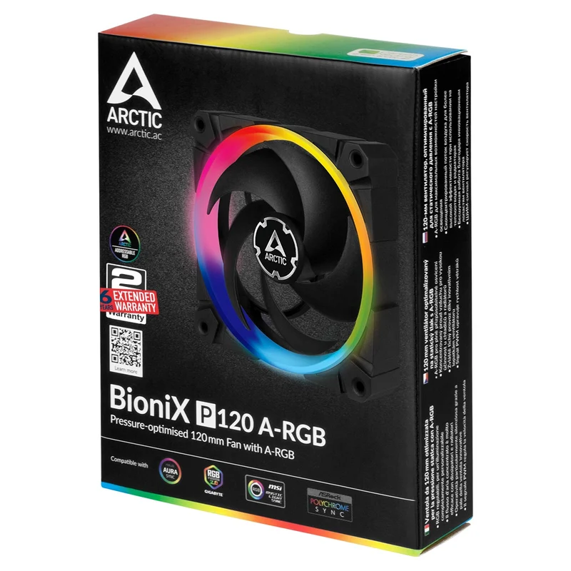 Arctic BioniX P120 A-RGB 120mm PWM Single Fan with Cable Splitter - without Controller (ACFAN00146A)