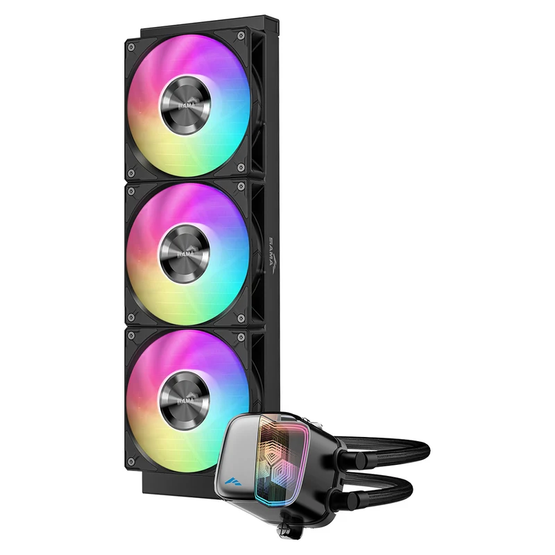 Sama L70 360mm AIO ARGB Liquid CPU Cooler with Infinity Mirror Effect (Black, White)