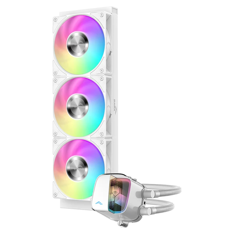 Sama L70 360mm AIO ARGB Liquid CPU Cooler with Infinity Mirror Effect (Black, White)