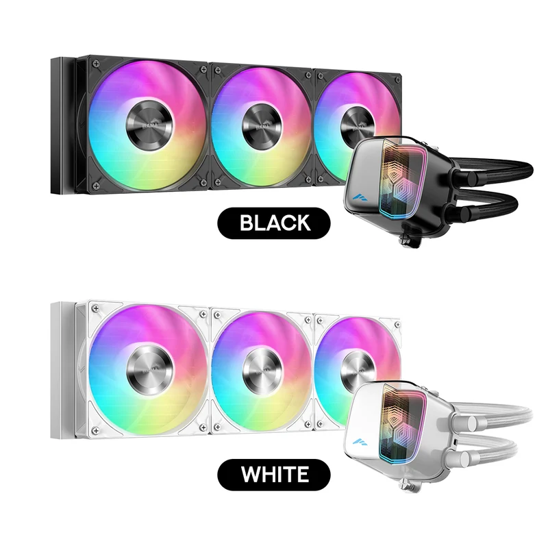 Sama L70 360mm AIO ARGB Liquid CPU Cooler with Infinity Mirror Effect (Black, White)