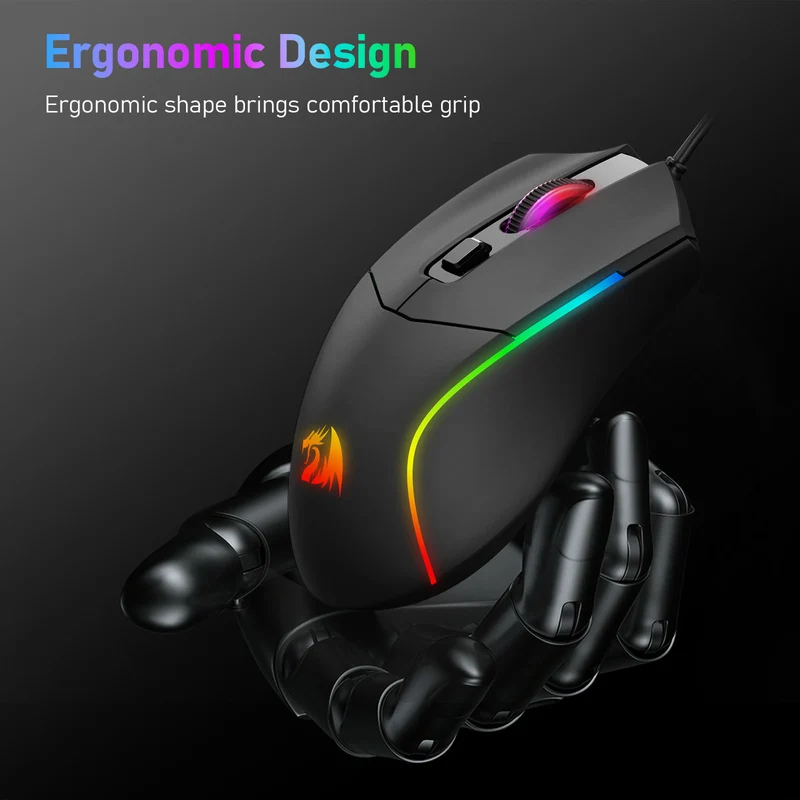 Redragon Bat M731 RGB 10000DPI Wired Gaming Mouse (Black)