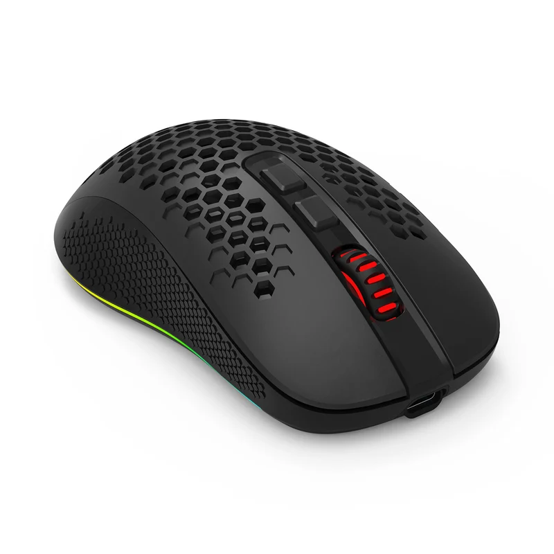 Redragon Hana M694 RGB Tri-Mode 72000DPI Lightweight Honeycomb Gaming Mouse (Black)